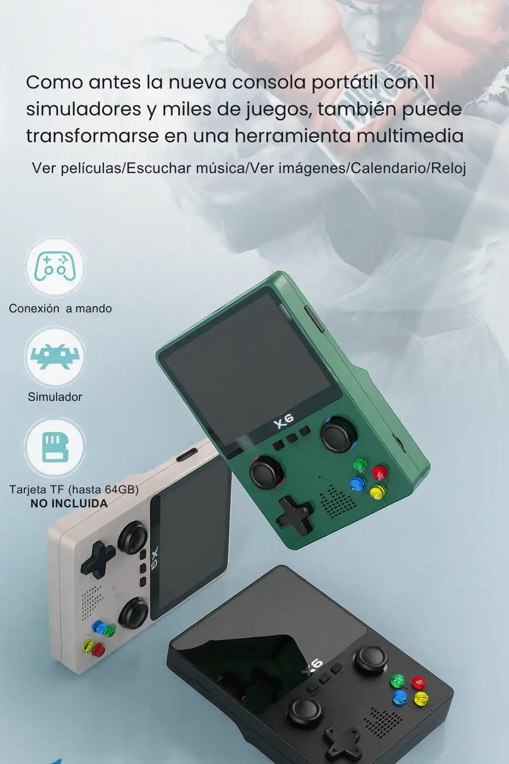 Consola de Videojuegos Retro 10.000 en 1 – Portátil, Joystick 3D, Conexión a TV