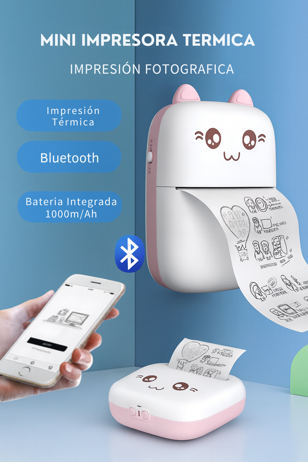 MINI IMPRESORA PORTATIL DE GATITO